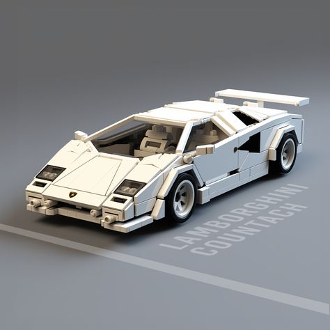 LEGO x Lamborghini Countach concept Lego Lamborghini Countach, Lego Jordan, Lego Lamborghini, Lego Auto, Lego Tv, Lamborghini Concept, White Lamborghini, Series Ideas, Studio Aesthetic