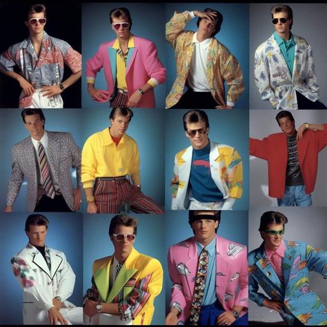 80s Male Fashion Aesthetic, Club Outfit For Men, 1980s Outfits Men, 80s Male Outfits, 80s Theme Party Outfit Men, 80s Male Fashion, 80s Costume Men, Mens 80s Outfits, 80 Fashion Outfits 80s Style