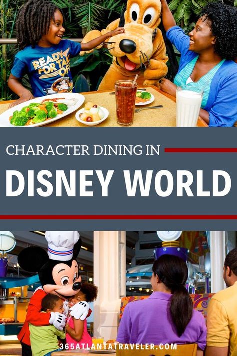 When you vacation at Walt Disney World, you can wave to Mickey Mouse during parades, meet and hug princesses, and even eat with your favorite Disney characters! Disney World is home to 14 character dining locations, and they are one of the best ways to get in a delicious meal and skip the long wait times to meet characters in the parks. Dining with Disney characters is a must, and we have all the details! Disney World Character Dining, Disney Character Dining, Dining At Disney World, Characters Disney, Character Dining, Disney World Characters, Disney World Restaurants, Disney World Parks, Adventures By Disney