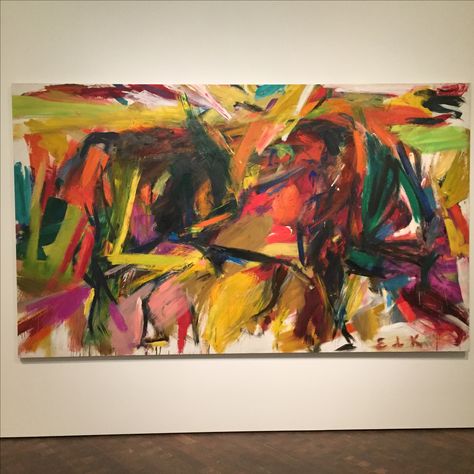 Elaine de Kooning. Bullfight. 1959. 77"x10'x10" Women of Abstract Expressionism Exhibit. Denver Art Museum 9.24.2016 De Kooning Paintings, Elaine De Kooning, Poetry Painting, Lee Krasner, Helen Frankenthaler, Denver Art Museum, Denver Art, Joan Mitchell, Willem De Kooning