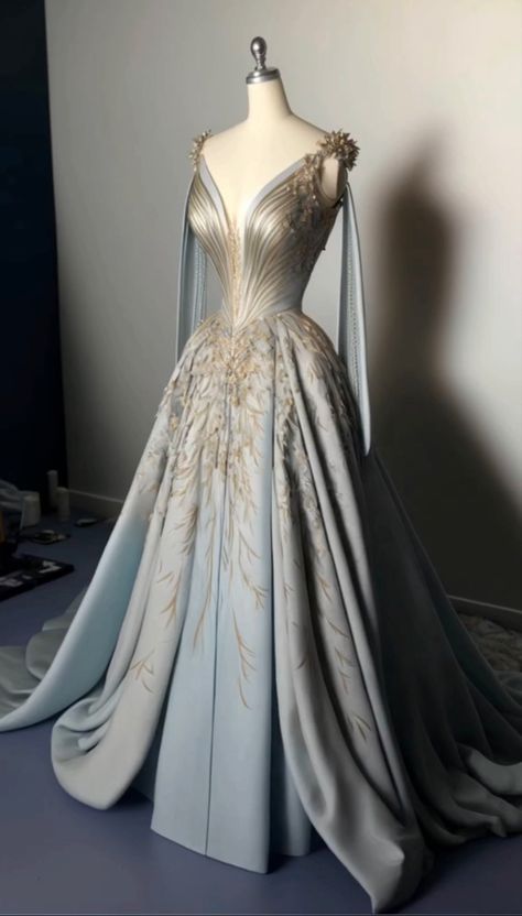 ACOTAR Day Court inspired gown Acotar Day Court, Asgardian Dress, Court Dresses, Old Fashion Dresses, Fantasy Dresses, Theme Dress, Fantasy Gowns, Fairytale Dress, Fantasy Dress