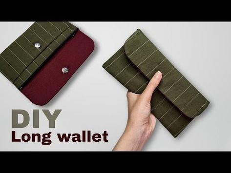 (112) how to make fabric long wallet ⭕️easy sewing ⭕️tutorial ⭕️DIY ⭕️کیف پول پارچه ای - YouTube Diy Bags Patterns, Tutorial Diy, Diy Fabric, Diy Bag, Long Wallet, Sewing Tutorials, Bag Pattern, Easy Sewing, I Hope You