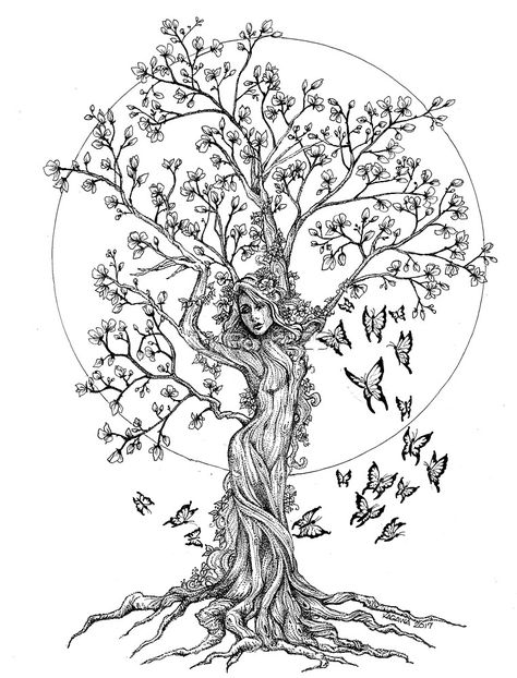 Tree Of Life Tattoo Sternum, Back Tattoos Tree Of Life, Spine Tattoos For Women Tree Of Life, Tree Of Life Feminine Tattoo, Tree Lady Tattoo Mother Nature, Tree With Woman As Trunk Tattoo, Tree Of Life Tattoo Arm Sleeve, Tree Off Life Tattoo, Back Tattoo Tree Of Life