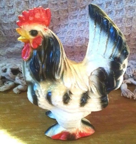 VINTAGE Chalkware Rooster Carnival Prize Vintage Chalkware, Carnival Prizes, Farm Decor, Wire Hangers, Country Farm, Wall Plaque, 3d Wall, Touch Up, Wall Plaques