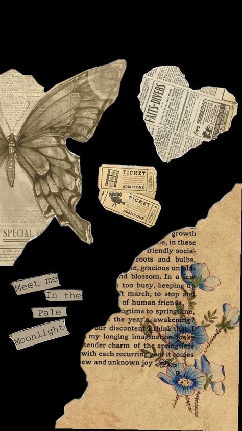 Newspaper Aesthetic hearts and other Aesthetic Paper Background Vintage, Aesthetic Newspaper, Vintage Aesthetic Stickers Printables, Vision Board Design, Cute Wallpapers For Android, Scrapbook Paper Flowers, Newspaper Collage, Newspaper Background, Newspaper Layout