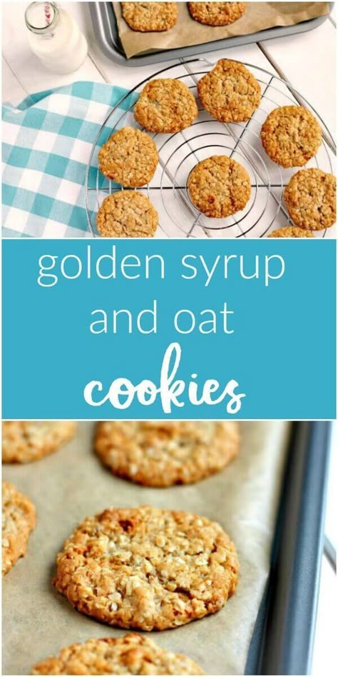 Golden Oat Cookies, Egg Free Biscuit Recipe, Easy Biscuit Recipe Uk, Recipes With Golden Syrup, Easy Biscuit Recipe Kids, Hobnobs Recipe, Oat Cookie Recipes, Easy Oat Cookies, Oat Cookies Healthy