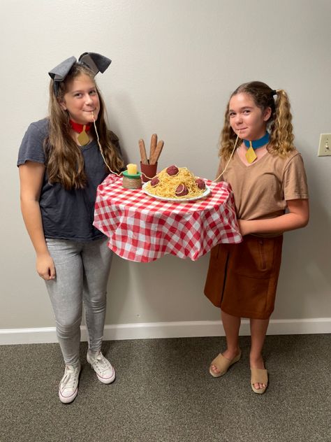 Lady And The Tramp Spaghetti Scene, Lady Tramp Costume, Lady And The Tramp Trunk Or Treat, Diy Lady And The Tramp Costume, Lady And The Tramp Costume Couple, Lady And The Tramp Halloween Costume, Lady And The Tramp Outfit, Lady And The Tramp Costume, Disney Customes