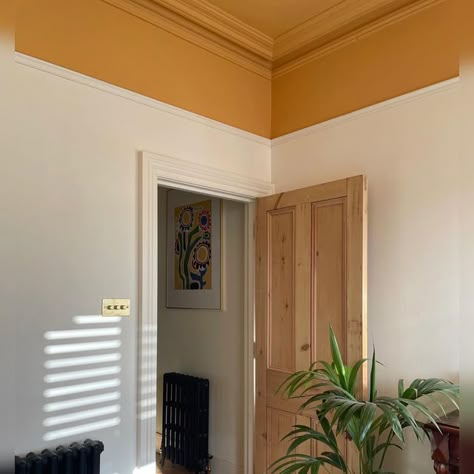 Terracotta Floor Tiles, Classy Interior, Best Neutral Paint Colors, Painted Woodwork, Wimborne White, Painted Ceilings, Accent Ceiling, Oval Room Blue, Wall Colours