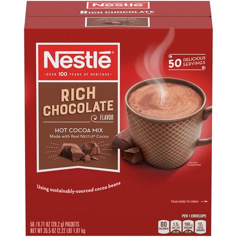 Nestlé Rich Milk Chocolate Hot Cocoa Mix Paleo Hot Chocolate, Nestle Milk, Hot Chocolate Cocoa, Hot Cocoa Mix, Cocoa Recipes, Cocoa Chocolate, Hot Cocoa Mixes, Hot Chocolate Mix, Cocoa Mix