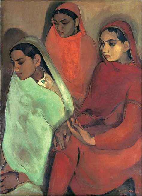 Amrita Sher Gil, Modern Indian Art, Figurative Kunst, Ernst Ludwig Kirchner, South Asian Art, Mary Cassatt, Three Girls, Gallery Of Modern Art, Three Women