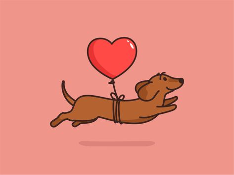 Flying Dachshund by Aleksandar Savic on Dribbble Arte Dachshund, Dachshund Drawing, Tatoo Dog, Dachshund Cartoon, Dog Design Art, Dachshund Illustration, Dachshund Tattoo, Cute Dog Drawing, Dachshund Design