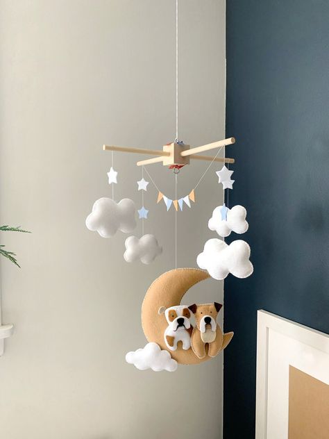 Puppy Nursery Ideas, Puppy Dog Nursery, Puppy Nursery Theme, Dog Nursery Art, Dog Mobile, Puppy Nursery, Baby Nursery Inspiration, Puppy Baby, Dog Nursery