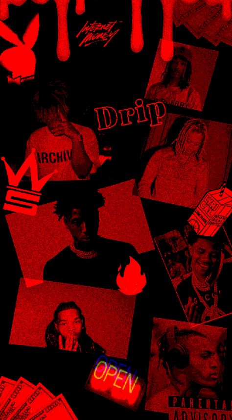 Red Rapper Pfp, Red Rapper Wallpaper, Ios 16 Wallpaper Rapper, Red Drippy Wallpaper, Dope Red Wallpapers, Kingvon Wallpaper, Nba Youngboy Aesthetic, Wallpaper Rappers, Rappers Wallpaper