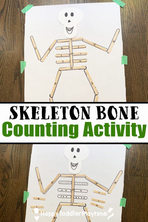 number, creating a visual connection for your Bones For Preschoolers, Bone Activities For Kids, Skeleton Activities For Toddlers, Skeleton Preschool Activities, Skeleton Activities For Kids, Abc Bootcamp, Counting Activities For Preschoolers, Math Activities For Toddlers, Skeleton Theme