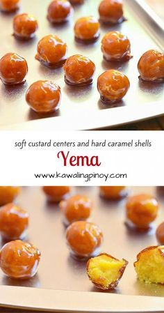 A Filipino candy with soft custard centers and crisp caramel shells Filipino Candy, Yema Recipe, Pinoy Dessert, Filipino Food Dessert, Filipino Desserts, Think Food, Asian Desserts, Filipino Recipes, Mini Desserts