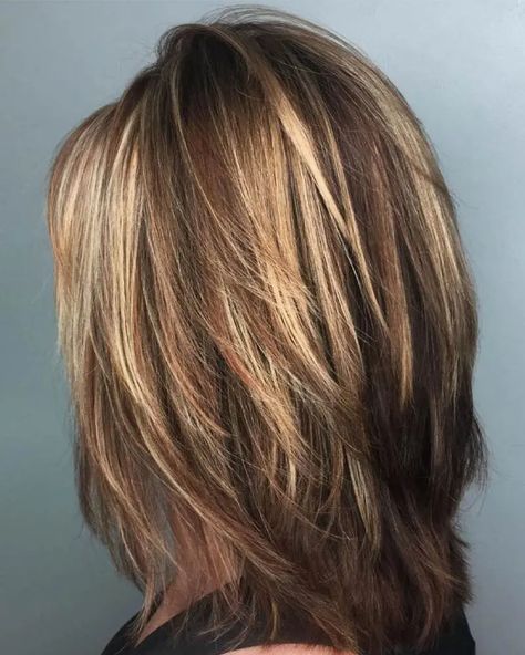 61 Shoulder-Length Hairstyles for Women: Trendy Medium-Length Styles Layered Hairstyles, Dimensional Highlights, Haircuts Layered, Modern Shag Haircut, Kadeřnické Trendy, Medium Layered Haircuts, Medium Layered Hair, Dimensional Color, Hair Indian