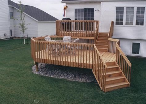 Multi Level Deck Ideas, Fire Pit Layout, Deck Skirting Ideas, Backyard Firepit Area, Small Backyard Decks, Skirting Ideas, Decks Ideas, Back Deck Ideas, Deck Building Plans