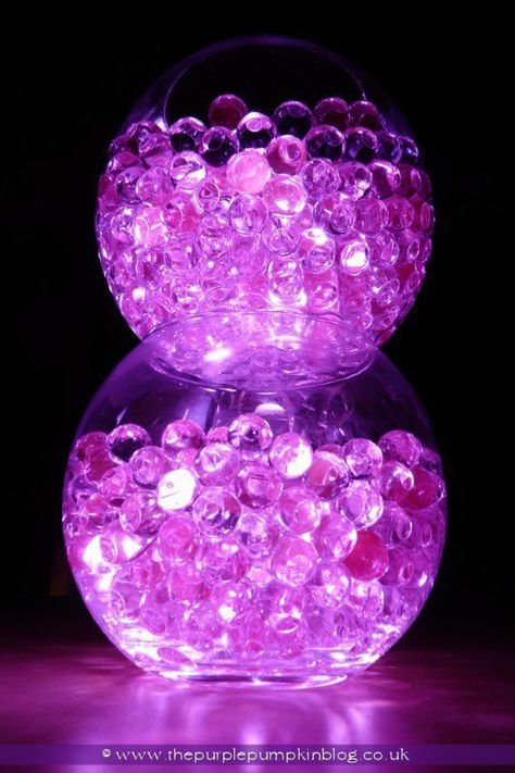 Bead Centerpieces, Orbeez Crafts, Disco Reception, Light Centerpieces, Water Beads Centerpiece, Fishbowl Centerpiece, Led Centerpieces, Glowing Centerpieces, Lighted Centerpieces