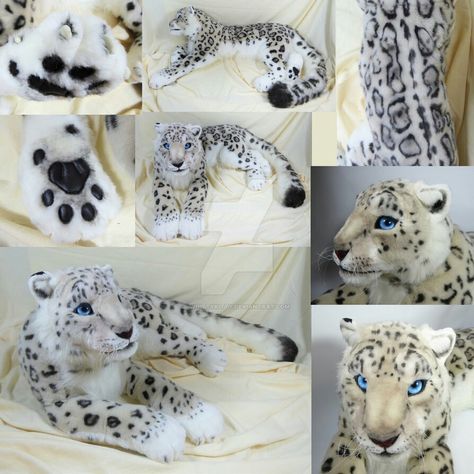 Snow Leopard Plush, Leopard Plush, Eurasian Lynx, Fantasy Art Dolls, Plushie Patterns, Sewing Stuffed Animals, Cute Fantasy Creatures, Paw Pads, Kawaii Plushies