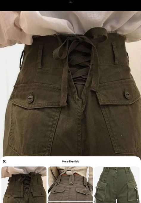 Corset-backed cargo pants Cargo Pants Sewing Patterns, Erica Core, Corset Pants, High Waisted Cargo Pants, Alt Grunge, Clothes Making, Waist Corset, Adaptive Clothing, Pants Sewing Pattern