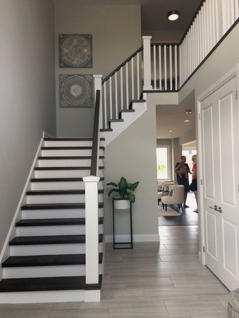 #stairsdecor #crafts #stairs #diy White Wash Staircase, Stairway Paint Ideas, Stairs Diy, Stair Railing Makeover, Stair Renovation, Stairs Renovation, Staircase Design Modern, Rustic Bedroom Furniture, Stairs Makeover