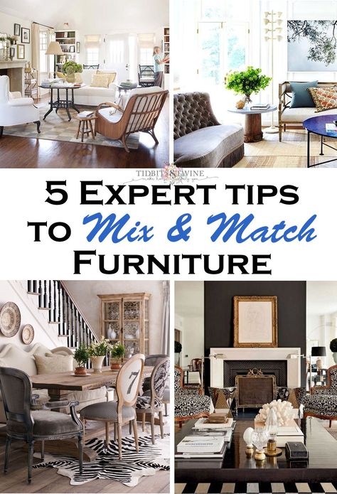 Non Matching Furniture Living Rooms, Mixed Chairs In Living Room, How To Match Colors Decorating, Mixed Style Living Room, How To Mix And Match Living Room Furniture, Mix And Match Home Decor, How To Mix Furniture Colors, Mix Matched Furniture Bedroom, Living Room With Mixed Furniture