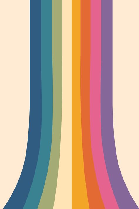 Groovy Rainbow Background, Rainbow Vintage Aesthetic, Retro Groovy Wallpaper Aesthetic, 70s Aesthetic Wallpaper Iphone, Subtle Rainbow Wallpaper, 70’s Wallpaper, Vintage Rainbow Aesthetic, 70s Poster Design, Groovy Phone Wallpaper