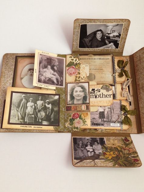 Photo Junk Journal, Tim Holtz Folio, Mini Albümler, Scrapbook Bebe, Album Photo Scrapbooking, Mini Album Tutorial, Scrap Album, File Folders, Vintage Junk Journal