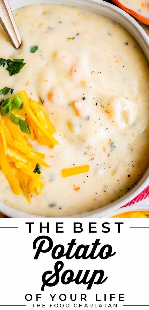 Essen, The Best Potato Soup, Best Potato Soup, Potato Soup Easy, The Food Charlatan, Creamy Potato Soup, Homemade Soup Recipe, Food Charlatan, Potato Soup Recipe