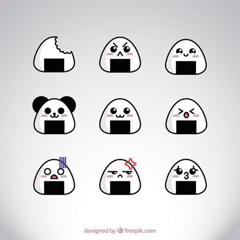 Japanese onigiri Free Vector | Free Vector #Freepik #freevector #food #japan #cute #rice Japanese Onigiri, Sushi Cartoon, Arte Peculiar, Kawaii Tattoo, Food Cartoon, Japanese Drawings, Japanese Tshirt, Tshirt Printing Design, Panda Art