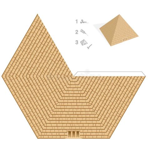 Pyramid Cutout Template, Cardboard Pyramid How To Make, Pyramid Template Free Printable, Pyramid Project Ideas, Pyramid Craft, Pyramid Template, About Mathematics, Ancient Egypt Crafts, Paper Models House