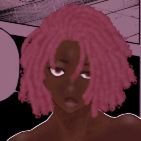 Locs Pfp Anime, Blasian Blue Lock, Blasian Anime, Pink Dreads, Blasian Edits, Blk Edits, Poc Edits, Black Edits, Black Pfps