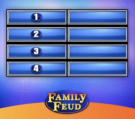 Family Feud Board, Family Feud Game Night, Family Feud Game Board, Family Fued Diy, Family Feud Aesthetic, How To Make A Family Feud Game Board, Family Feud Template, Family Feud Template Power Points, Family Board Games For 10-adults