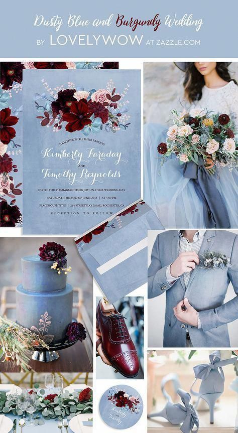 Romantic Wedding Colors, Wedding Wallpaper, Wedding Color Scheme, Wedding Collage, Wedding Color Combos, Dusty Blue Weddings, Flower Wedding Invitation, Wedding Theme Colors, Fall Wedding Colors