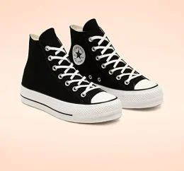 13 must-have spring accessories of 2022 - TODAY Canvas Platform Chuck Taylor All Star, Black Platform Converse, Black Canvas Shoes, Canvas Sneakers Womens, Womens High Top Shoes, Chuck Taylor All Star Lift, Platform Converse, Fresh Shoes, Swag Shoes