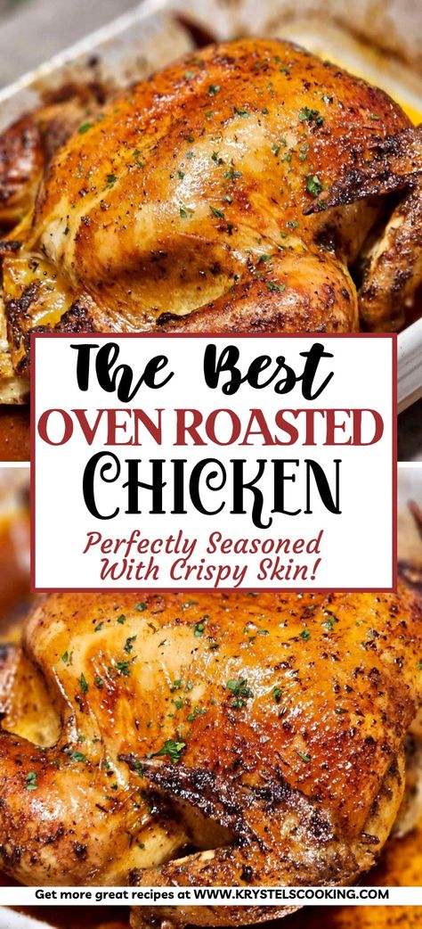 Experience the joy of a hearty and affordable meal with this Easy Whole Roasted Chicken Recipe. Perfect for a cozy fall evening, this oven-roasted chicken is sure to leave your family asking for seconds (and thirds!). Say goodbye to complicated dishes and hello to a new favorite meal. Follow me for more great recipes! Essen, Best Oven Roasted Chicken, Whole Chicken Dinner, Whole Chicken Recipes Oven, Oven Roasted Whole Chicken, Whole Roast Chicken Recipe, Whole Baked Chicken, Roasted Chicken Recipe, Oven Chicken Recipes