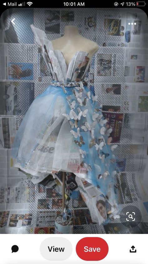 Recycled Dress Ideas, Recycled Gown, Art Inspiration Creative, Recycled Costumes, Creative Tattoo Ideas, Halloween Costumes 2022, Newspaper Dress, Recycled Outfits, Creative Tattoo