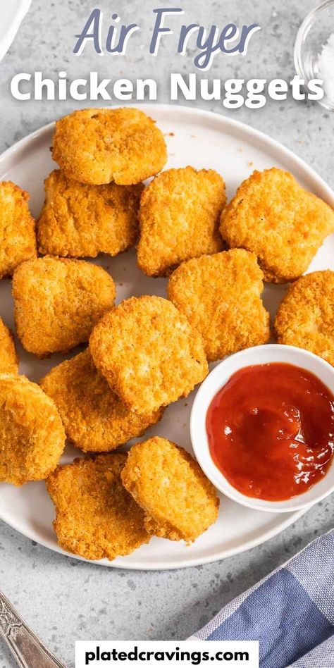 Air Fryer Frozen Chicken Nuggets: the best way to make the easiest meal even easier! This method for cooking frozen nuggets is quick, easy, fool-proof, and yields perfect results every time. Nuggets Air Fryer, Air Fryer Chicken Nuggets, Frozen Chicken Nuggets, Air Fryer Chicken Recipes, Cooking Frozen Chicken, Best Air Fryer, Air Fryer Recipes Chicken, Frozen Chicken, Best Chicken Recipes