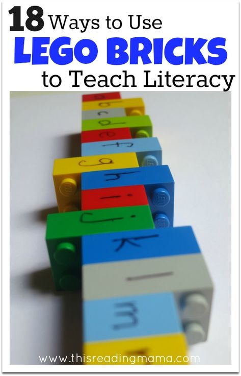 18 Ways to Use LEGO Bricks to Teach Literacy - This Reading Mama Lego Alphabet, Lego Classroom, Fall Letters, Lego Learning, Lego Letters, Alphabet Puzzle, Lego Activities, Lego Blocks, Preschool Literacy