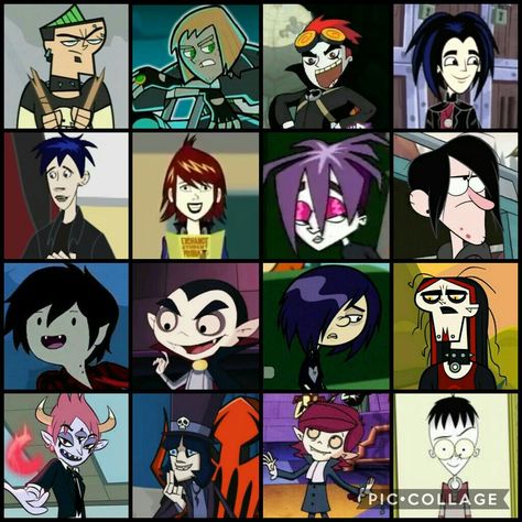 Emo Characters Cartoon, Ennui Total Drama, Robbie Gravity Falls, School For Little Vampires, Creepy Kids Drawings, Growing Up Creepie, Evil Cartoon Characters, Emo Cartoons, Vampire School