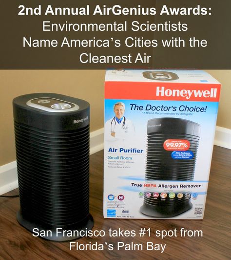 Outnumbered 3 to 1: Top 10 U.S Areas with the Cleanest Air + Honeywell AirGenius Air Cleaner Giveaway Small Air Purifier, Honeywell Air Purifier, Florida Cities, Room Air Purifier, America City, Environmental Scientist, Air Purifiers, Environmental Health, Air Cleaner