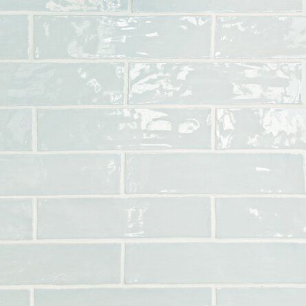 KDC Tile and Marble Seaside 3" x 12" Straight Edge Ceramic Singular Wall & Floor Tile | Wayfair Lowes Boutique Ceramic Blue 3 X 12, Newport Gloss Subway Sky Blue Tile, Sky Blue Glass Subway Tile, Blue Tile Bathroom Vintage Shower Curtains, Kitchen Backsplash Light Blue Cabinets, Light Blue Tile, Blue Shower Tile, Marble Subway Tile, Blue Subway Tile