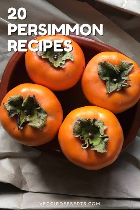 Make the most of the seasonal winter fruit with this epic list of Persimmon Recipes! Whether you have the fuyu, hachiya or Sharon fruit varieties, you'll find lots of inspiring ways to use them up in baking, breads, muffins, dried, jam and more! Plus hints, tips and tricks about persimmons. How To Use Persimmons, Persimmons How To Eat, Fuyu Persimmon Recipes, How To Eat Persimmon, Persimmon Muffins, Sharon Fruit, Persimmon Cookies, Persimmon Bread, Persimmon Pudding