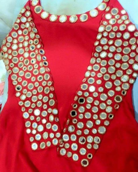 Mirror Work Suit, Mirror Work Kurti Design, Mirror Blouse Design, Mirror Work Kurti, Mirror Work Dress, Patiala Suit Designs, Mirror Work Blouse Design, Mirror Work Blouse, Simple Kurti Designs