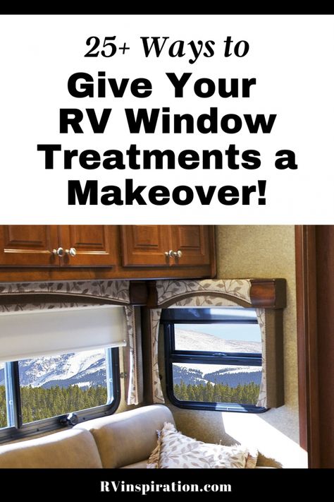 If you're not loving the factory-installed cornices, valances, or curtains in your camper or motorhome, try one of these DIY ideas to give your RV windows a makeover! | #RVcurtains #RVwindowtreatments #RVdecor #RVmakeover Rv Cornice Makeover, Camper Valance Redo, Camper Valance Makeover, Rv Valance Makeover, Rv Walls Makeover, New Camper Decorating Ideas, Camper Window Treatments, Rv Window Treatments Ideas, Diy Rv Curtains