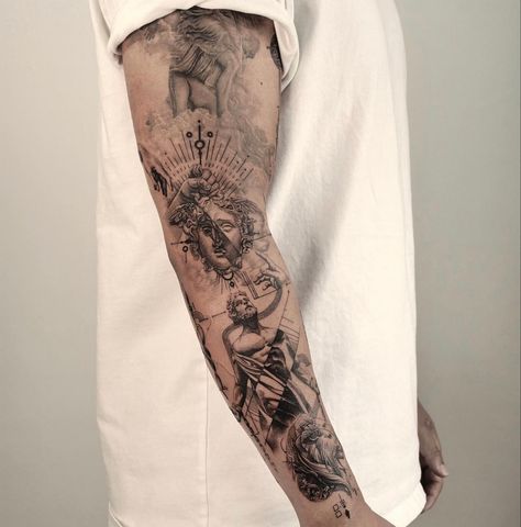 Roman / Greek themes Pols Tattoo, Jay Alvarez, Concept Tattoo, 2024 Tattoo, Roman Tattoo, Left Arm Tattoos, Dragon Tattoos For Men, Skull Sleeve Tattoos, Armband Tattoo Design