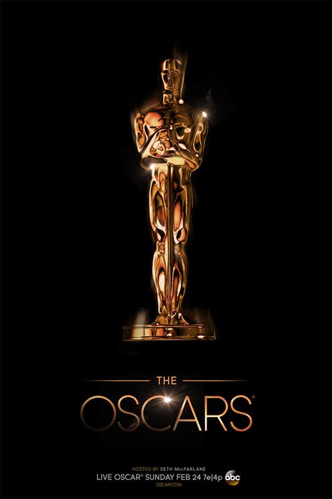 Oscar Poster (2012) Oscar Poster Design, Award Design Poster, Oscar Award Aesthetic, Oscar Aesthetic, Future Actress, Oscar Party Invitations, Oscars Aesthetic, Oscar Trophy, Oscar 2024