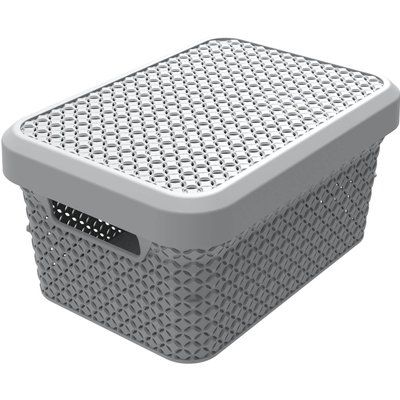 Ezy Storage Mode 5L Storage Basket with Lid - Grey £3.0 @ Homebase Storage Basket With Lid, Small Storage Basket, Storage Baskets With Lids, Affordable Storage, Plastic Basket, Grey Storage, Wash Dry Fold, Basket With Lid, Kitchen Remodel Design