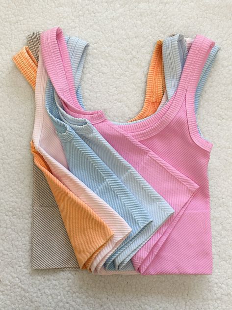 Longer Length Everyday Tanktop – Sunkissedcoconut Cute Things To Get Off Shein, Summer Style Clothes, Beachy Tank Tops, Cute Cropped Tops, Pink Ribbed Tank Top, Preppy Clothes For School, Dream Clothes Summer, Outerbanks Aesthetic Outfits, Where To Get Cute Clothes