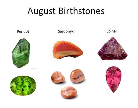 August Birthstones – Spinel, Peridot, and Sardonyx August Stone, August Birthdays, Birth Stones Chart, August Baby, Hello August, August Born, August Birthday, Birthstone Colors, August Birthstone